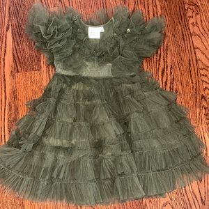 Boutique ooh! La, La! Couture forest green tulle dress , size 2T